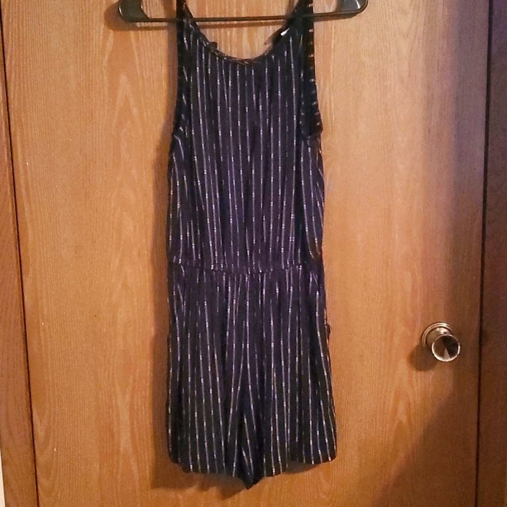 Black and white striped Romper